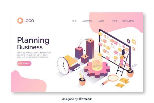 Isometric landing page