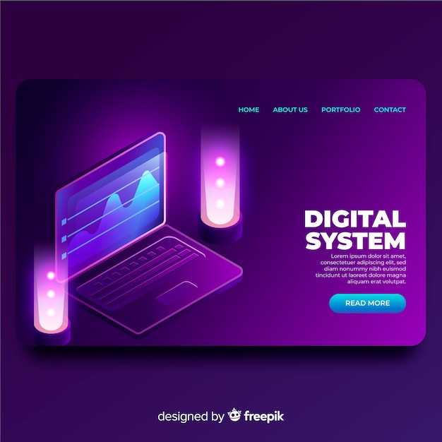 Isometric landing page