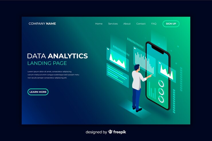 Free Vector isometric landing page