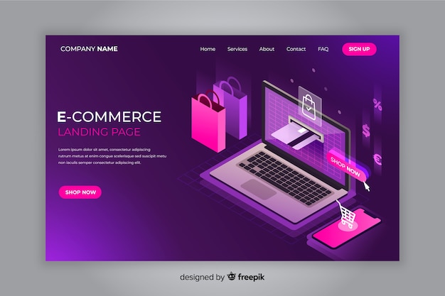 Isometric landing page