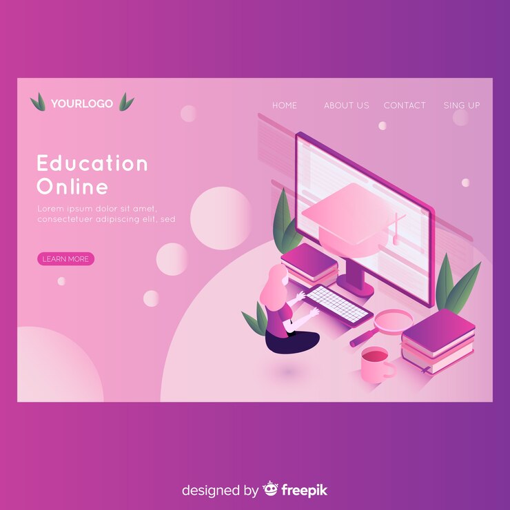 Free Vector isometric landing page