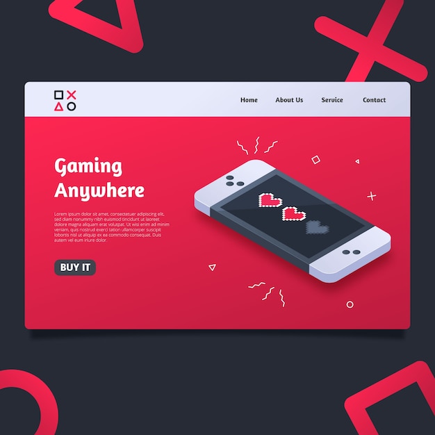 Free vector isometric landing page