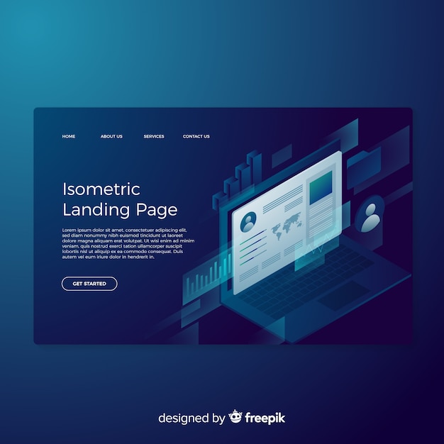 Isometric landing page