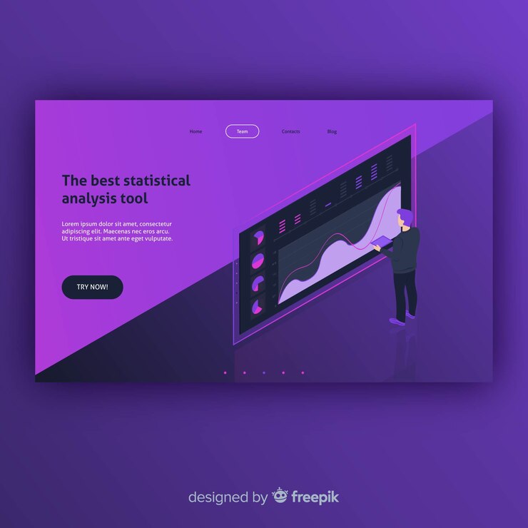 Free Vector isometric landing page