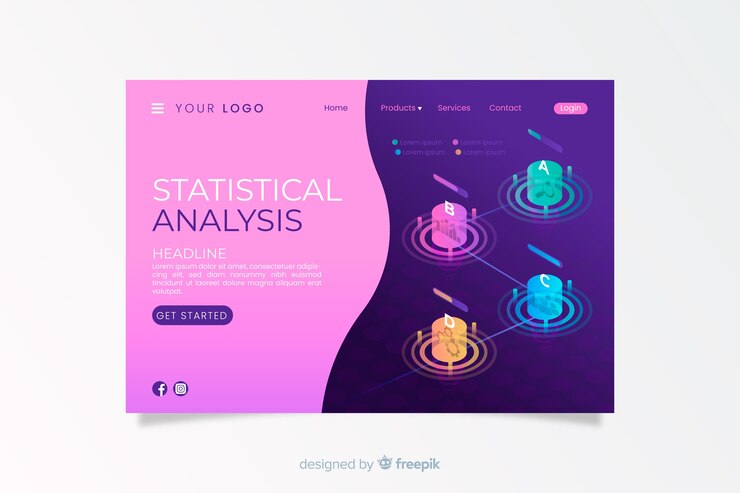 Free Vector isometric landing page