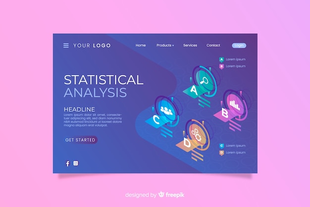 Isometric landing page