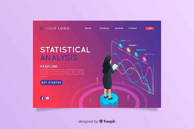 Isometric landing page