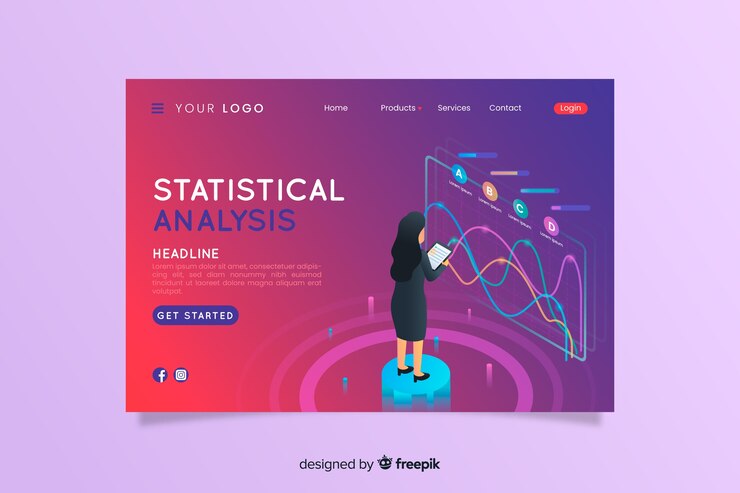 Free Vector isometric landing page