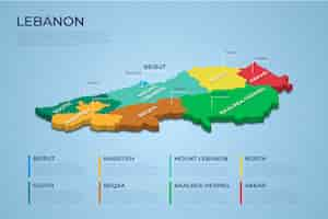 Free vector isometric lebanon map divided