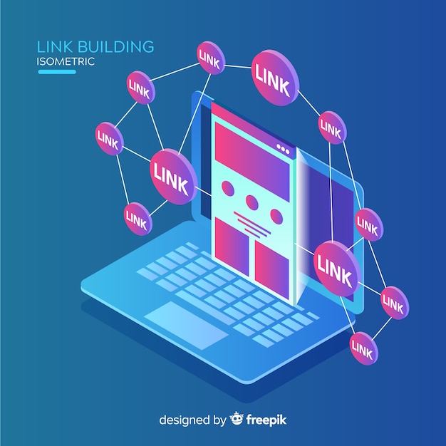 Free vector isometric link building background