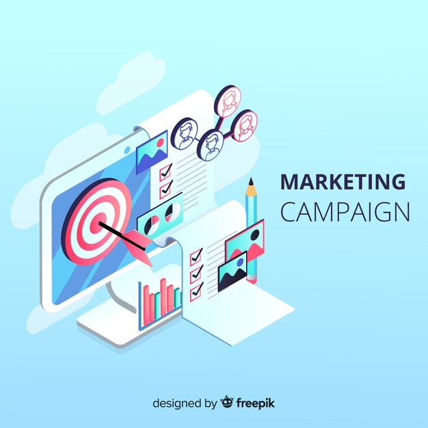 Isometric marketing campaign background