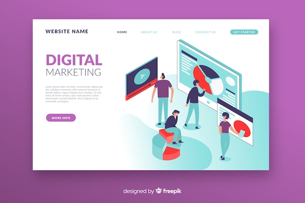 Isometric marketing landing page