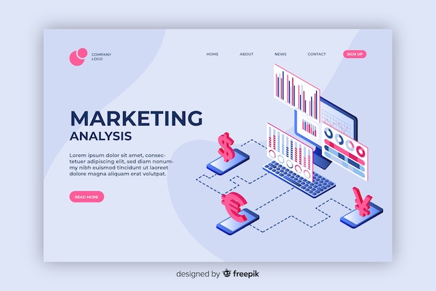 Isometric marketing landing page