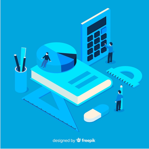 Isometric math concept background