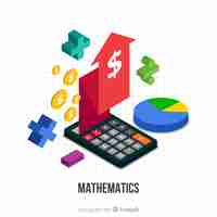 Free vector isometric math concept