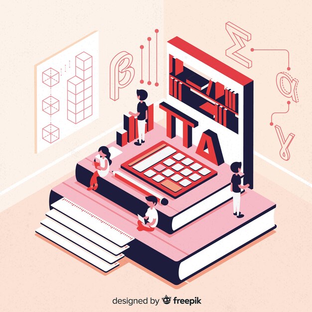 Isometric maths concept background