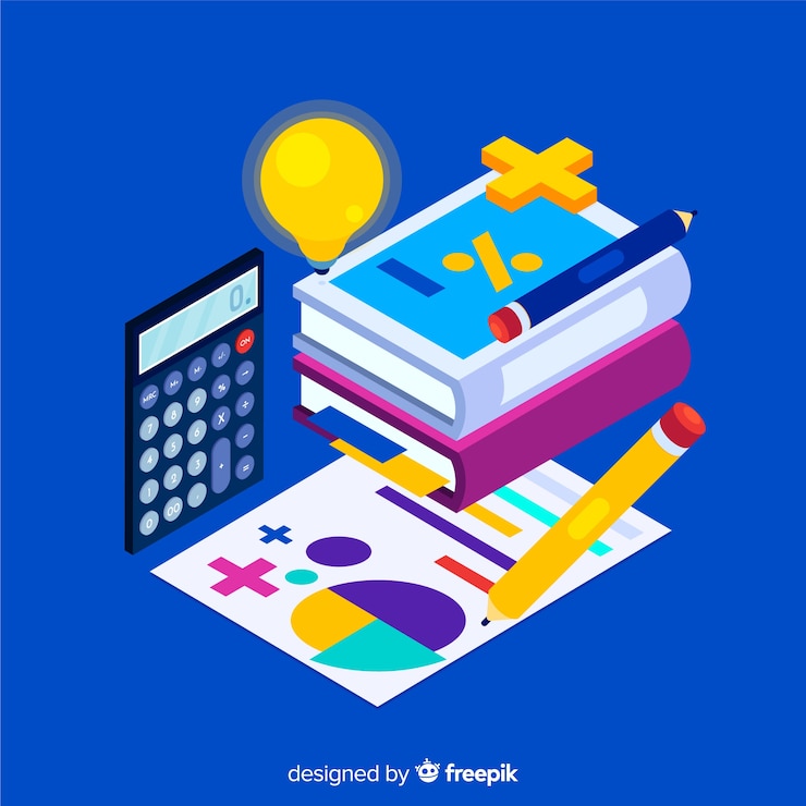 मुफ़्त वेक्टर isometric maths material background