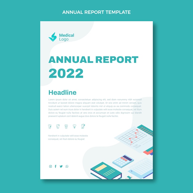 Free vector isometric medical annual report