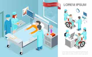 Free vector isometric medical treatment concept