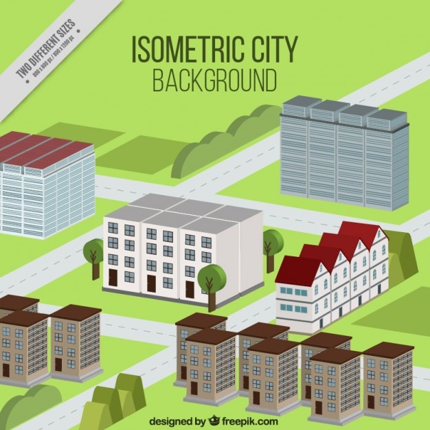 Free vector isometric modern city background