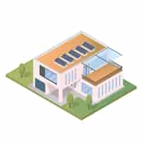 Free vector isometric modern house