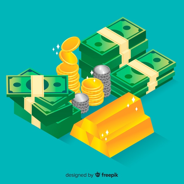 Isometric money background