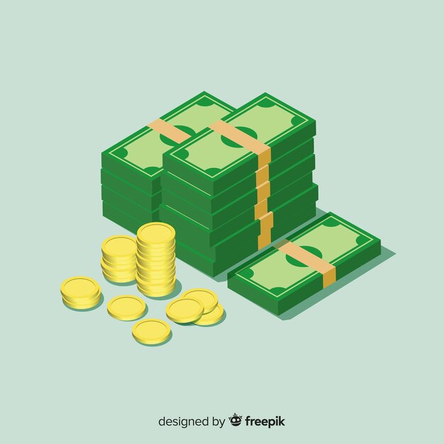 Isometric money background