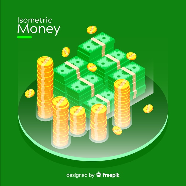 Isometric money background