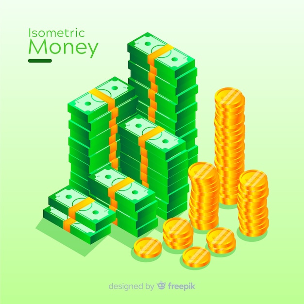 Isometric money background