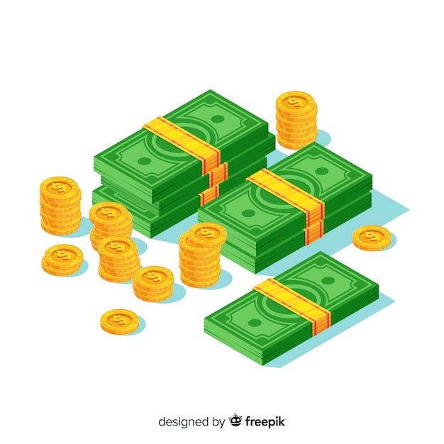 Isometric money background