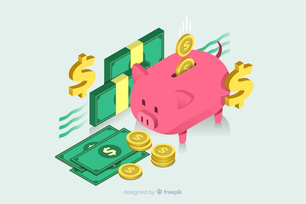 Isometric money background