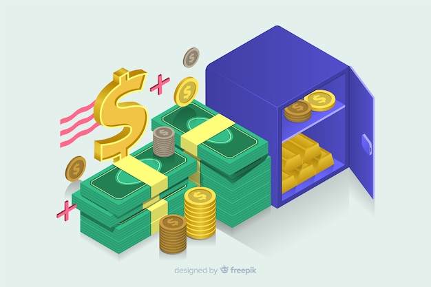 Isometric money background