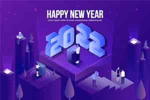 Free vector isometric new year background