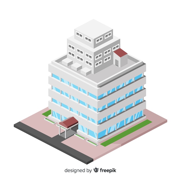 Free vector isometric office building