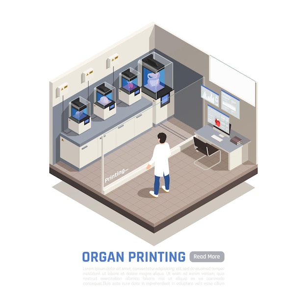 Isometric organ printing banner