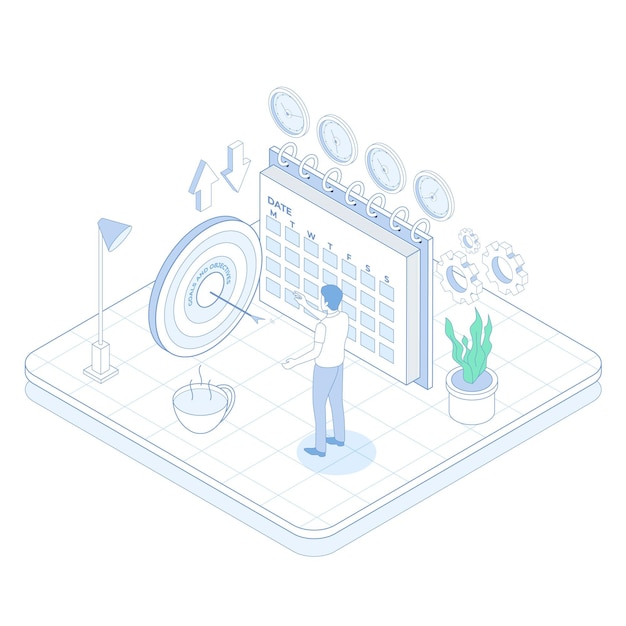 Isometric outline time management