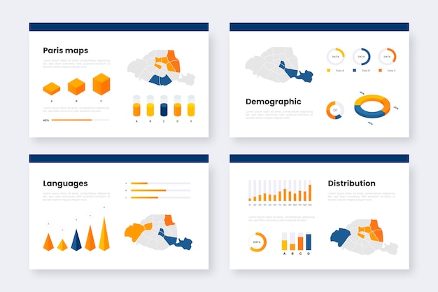 Free vector isometric paris map statistics