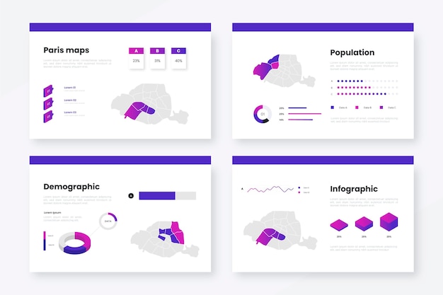 Free vector isometric paris map template