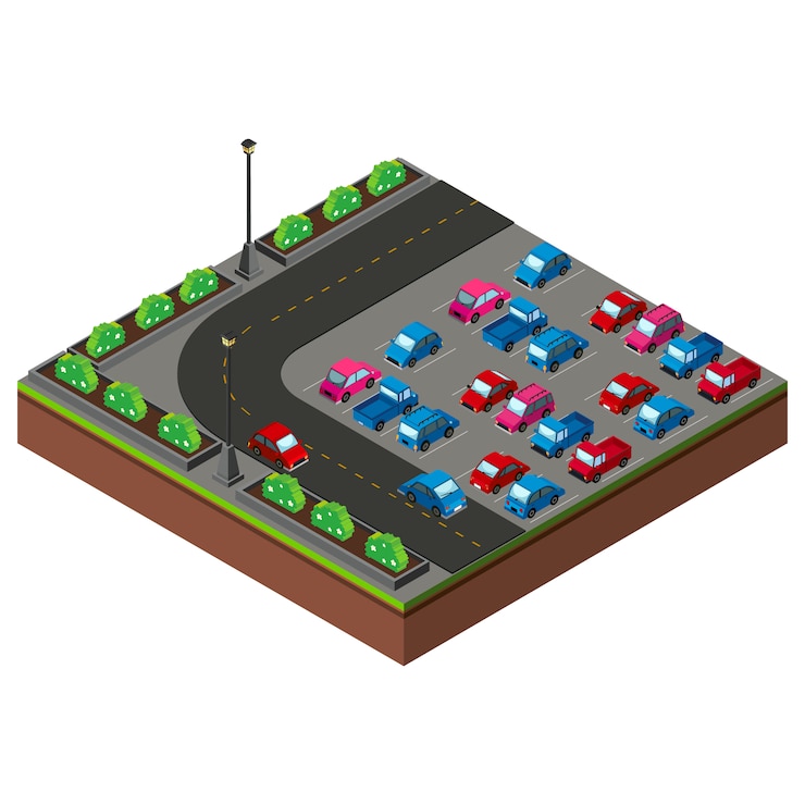 Free Vector isometric parking design