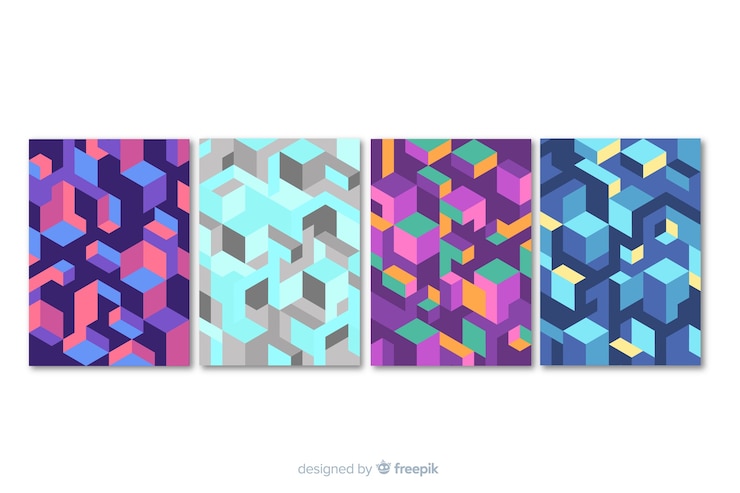 Free Vector isometric pattern brochure template collection