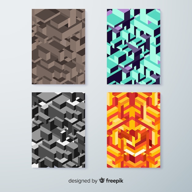 Isometric pattern cover template collection