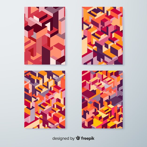 Isometric pattern cover template collection