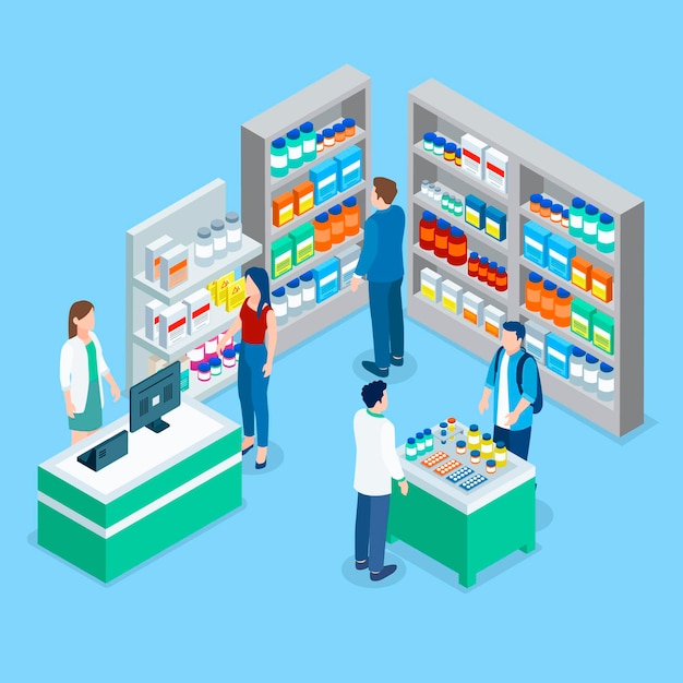 Isometric pharmacy concept