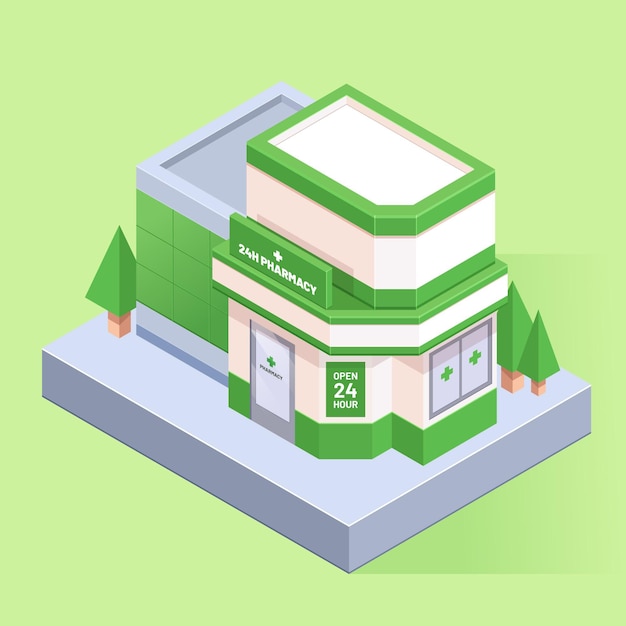 Isometric pharmacy concept