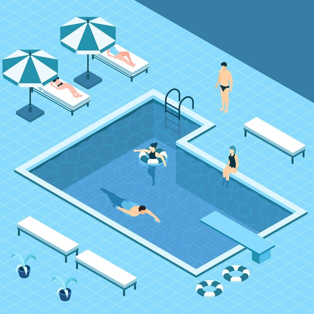 Isometric private pool