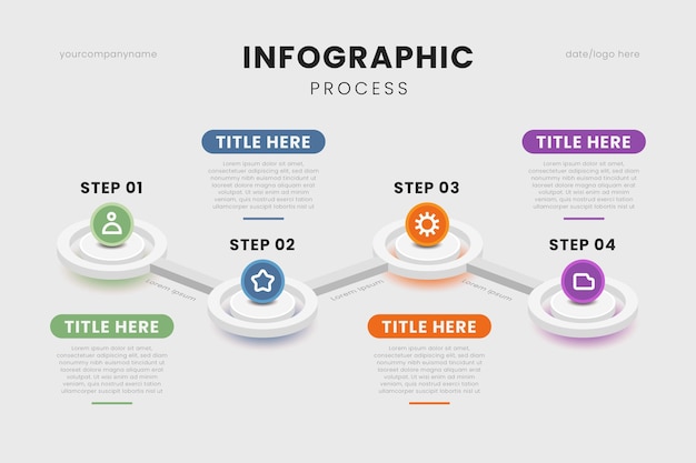 Isometric process infographic template