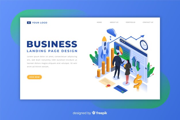 Isometric professional landing page