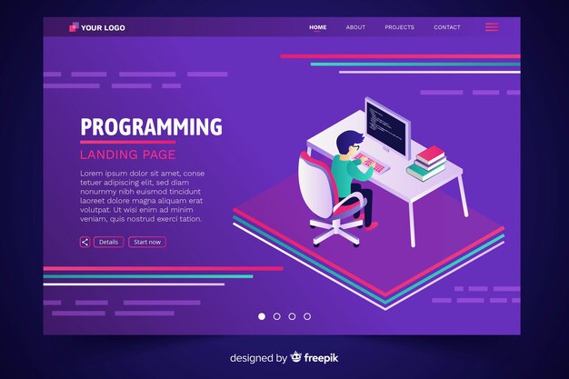 等尺性プログラミングランディングページテンプレート