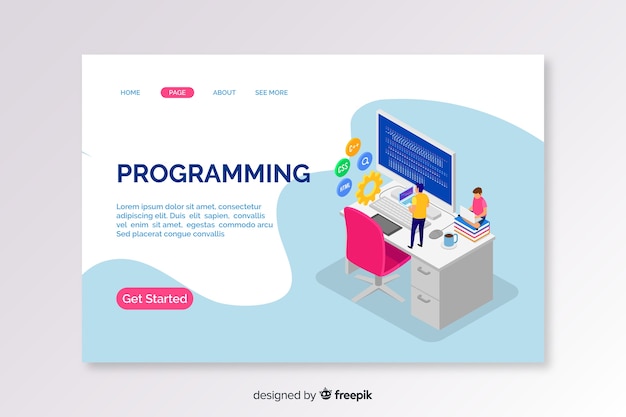 等尺性プログラミングランディングページテンプレート