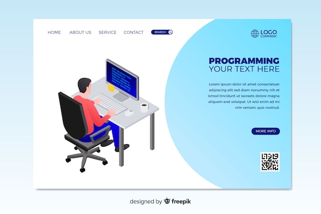 isometric programming landing page template